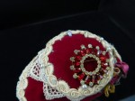 red white brooch a